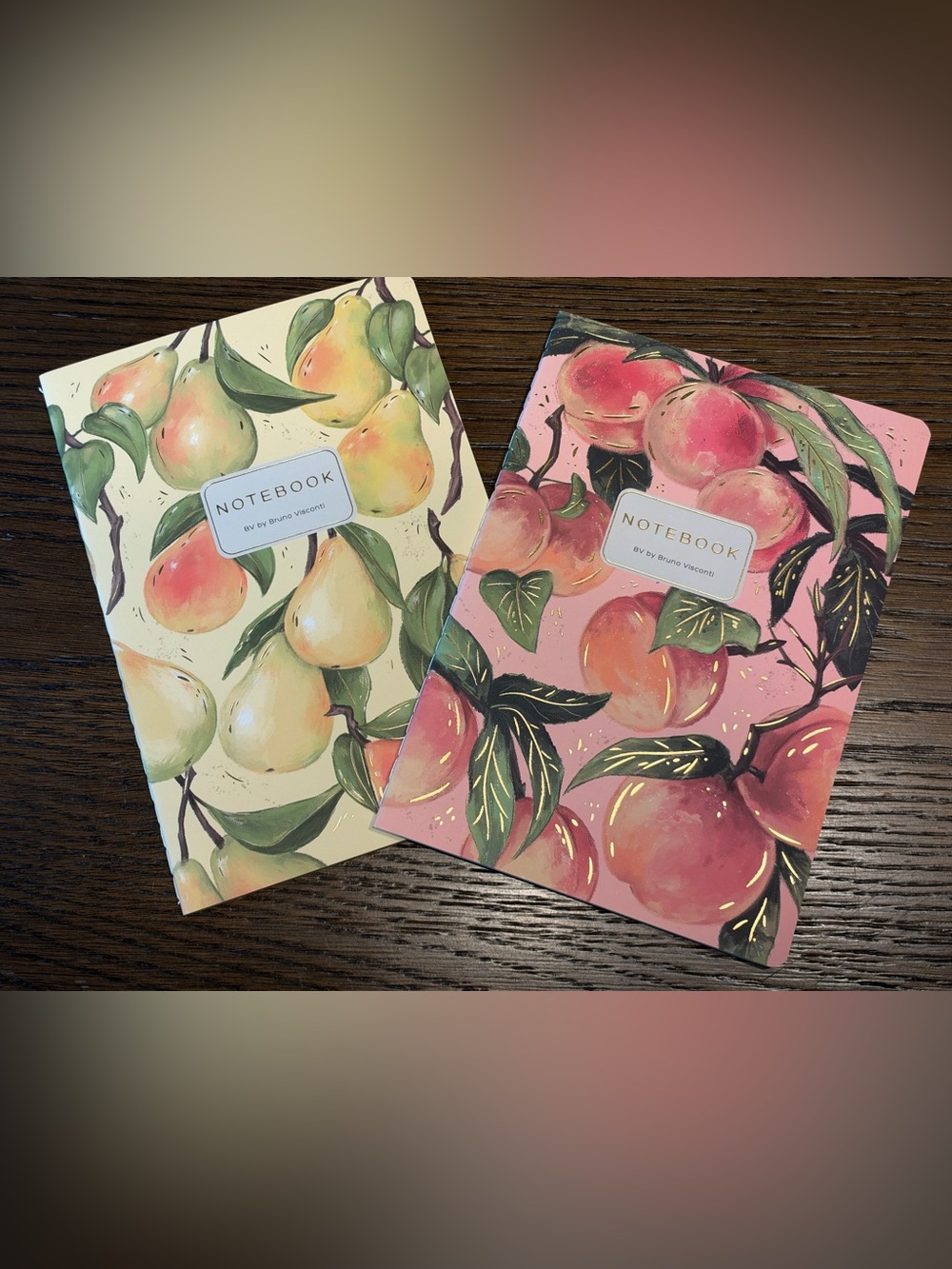 Set of 2 Bruno Visconti Gold Foil Detailed Soft Touch Notebook Journals